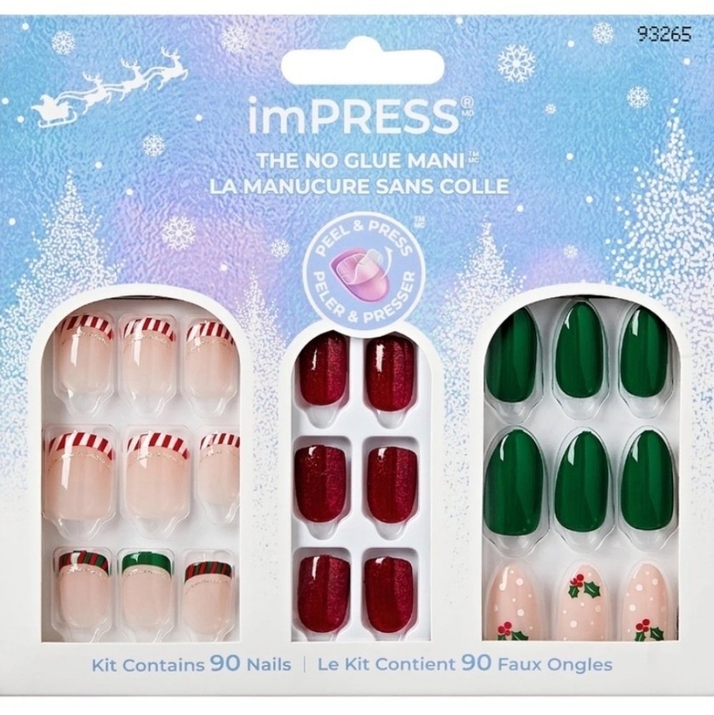 Kiss Impress Holiday nail Christmas kit 3 sets gift new